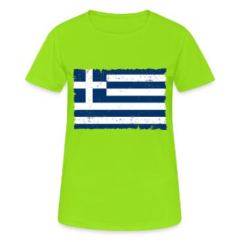 Griechenland - Frauen T-Shirt atmungsaktiv - Neongrün - Vorne - AI Model Female 172 dark (172cm)