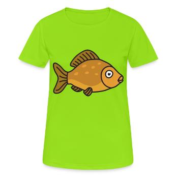 Pêche au poisson carpe - T-shirt respirant Femme - vert néon - Devant - AI Model Female 172 dark (172cm)