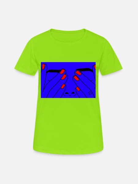 Face blue - Women's Breathable T-Shirt - neon green
