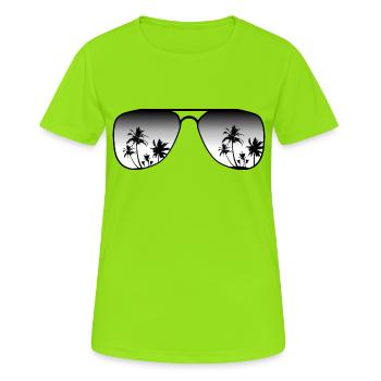 lunettes de soleil - T-shirt respirant Femme - vert néon - Devant - AI Model Female 172 dark (172cm)