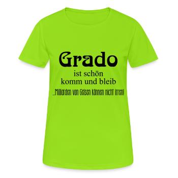 Grado ist schön - komm und bleib - Frauen T-Shirt atmungsaktiv - Neongrün - Vorne - AI Model Female 172 dark (172cm)