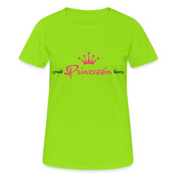 Prinzessin - German (Princess) - T-shirt respirant Femme - vert néon - Devant - AI Model Female 172 dark (172cm)