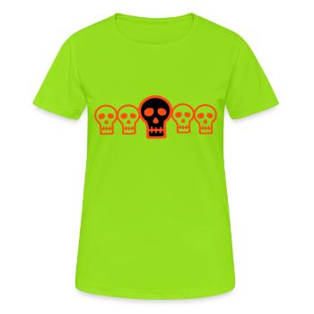 Têtes de Mort - T-shirt respirant Femme - vert néon - Devant - AI Model Female 172 dark (172cm)