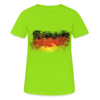 Germany Flag Vintage Soccer Fans Stadium - Women's Breathable T-Shirt - neon green - Front - AI Model Female 172 dark (172cm)