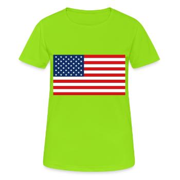 United States - Women's Breathable T-Shirt - neon green - Front - AI Model Female 172 dark (172cm)