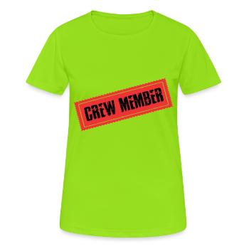 Crew Mitglied - Frauen T-Shirt atmungsaktiv - Neongrün - Vorne - AI Model Female 172 dark (172cm)
