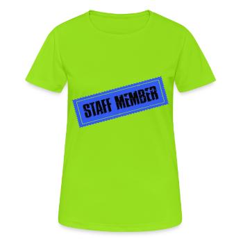 Staff Mitglied - Frauen T-Shirt atmungsaktiv - Neongrün - Vorne - AI Model Female 172 dark (172cm)