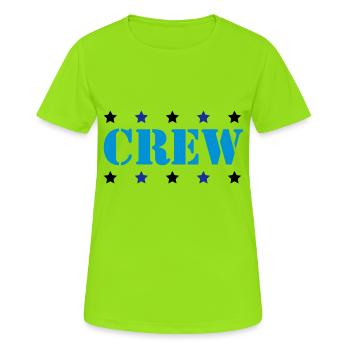 crew - Frauen T-Shirt atmungsaktiv - Neongrün - Vorne - AI Model Female 172 dark (172cm)