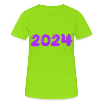 2024 - Women's Breathable T-Shirt - neon green - Front - AI Model Female 172 dark (172cm)