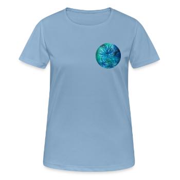 Couleurs d’été - peintes à la main par Martina Eßer - T-shirt respirant Femme - bleu ciel - Devant - AI Model Female 172 light (172cm)