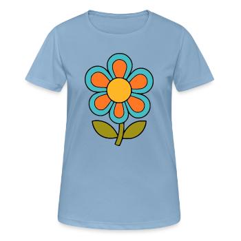 70s flower pattern retro flowerpower - Women's Breathable T-Shirt - sky blue - Front - AI Model Female 172 light (172cm)