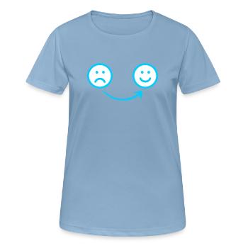 Côlon souriant - T-shirt respirant Femme - bleu ciel - Devant - AI Model Female 172 light (172cm)