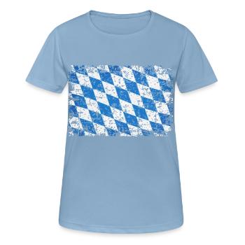 Vintage Bayern XL - Frauen T-Shirt atmungsaktiv - Himmelblau - Vorne - AI Model Female 172 light (172cm)