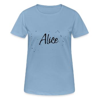 Alice - Frauen T-Shirt atmungsaktiv - Himmelblau - Vorne - AI Model Female 172 light (172cm)