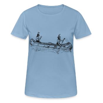 Indianer-im-Kanu-einzel-0 - Frauen T-Shirt atmungsaktiv - Himmelblau - Vorne - AI Model Female 172 light (172cm)
