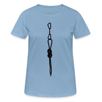 Mousqueton escalade - T-shirt respirant Femme - bleu ciel - Devant - AI Model Female 172 light (172cm)