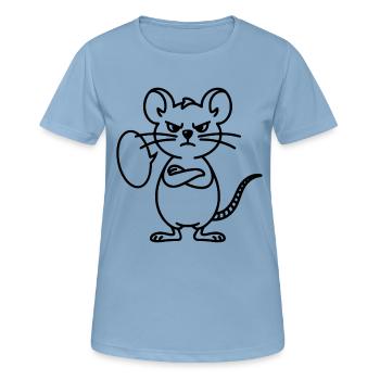 Mouse with speech bubble to personalize - Women's Breathable T-Shirt - sky blue - Front - AI Model Female 172 light (172cm)
