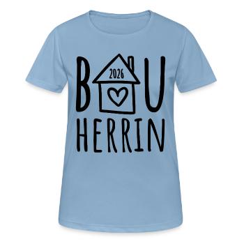 Bauherrin 2026 - Frauen T-Shirt atmungsaktiv - Himmelblau - Vorne - AI Model Female 172 light (172cm)