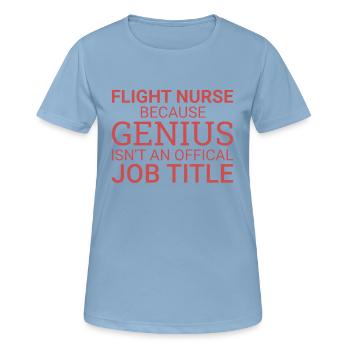 Infirmière de vol Genius Air Rescue - T-shirt respirant Femme - bleu ciel - Devant - AI Model Female 172 light (172cm)