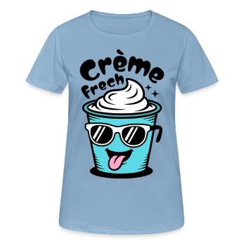 Crème Frech - Frauen T-Shirt atmungsaktiv - Himmelblau - Vorne - AI Model Female 172 light (172cm)