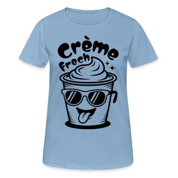 Crème Frech - Frauen T-Shirt atmungsaktiv - Himmelblau - Vorne - AI Model Female 172 light (172cm)