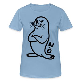 Seehund Nö - Frauen T-Shirt atmungsaktiv - Himmelblau - Vorne - AI Model Female 172 light (172cm)