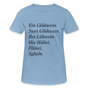 Glühwein-Abend - Frauen T-Shirt atmungsaktiv - Himmelblau - Vorne - AI Model Female 172 light (172cm)