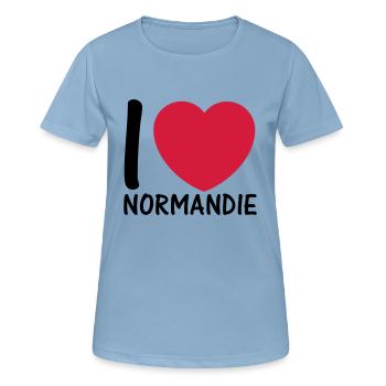 ich liebe Normandie 2c - Frauen T-Shirt atmungsaktiv - Himmelblau - Vorne - AI Model Female 172 light (172cm)