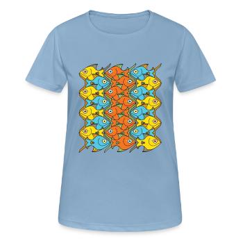 Quelque chose est bien de poisson ici! - T-shirt respirant Femme - bleu ciel - Devant - AI Model Female 172 light (172cm)