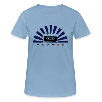 Kassette - Frauen T-Shirt atmungsaktiv - Himmelblau - Vorne - AI Model Female 172 light (172cm)