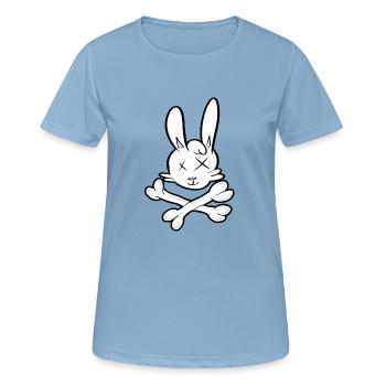 Totenkopf Hase - Frauen T-Shirt atmungsaktiv - Himmelblau - Vorne - AI Model Female 172 light (172cm)