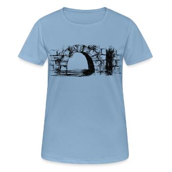 stein-bruecke-fluss-01 - Frauen T-Shirt atmungsaktiv - Himmelblau - Vorne - AI Model Female 172 light (172cm)