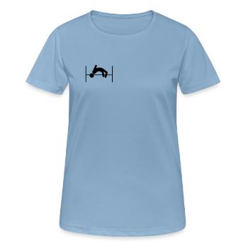 Hochsprung - Frauen T-Shirt atmungsaktiv - Himmelblau - Vorne - AI Model Female 172 light (172cm)