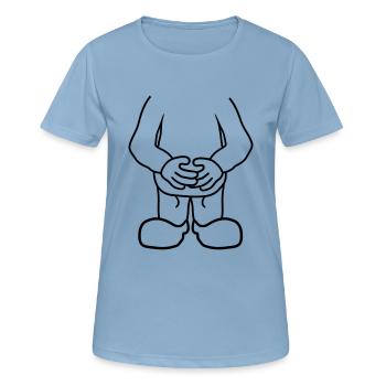 petite tête de bande dessinée bande dessinée clipart drôle - T-shirt respirant Femme - bleu ciel - Devant - AI Model Female 172 light (172cm)