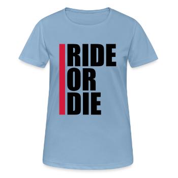 Logo rouge de la barre - T-shirt respirant Femme - bleu ciel - Devant - AI Model Female 172 light (172cm)