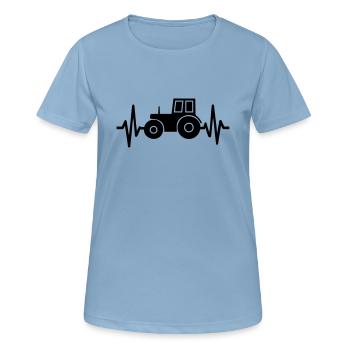 Battements de cœur de l’agriculteur - T-shirt respirant Femme - bleu ciel - Devant - AI Model Female 172 light (172cm)