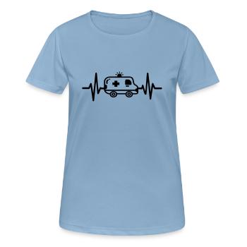 Battement de cœur de l’ambulancier - T-shirt respirant Femme - bleu ciel - Devant - AI Model Female 172 light (172cm)
