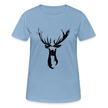 Rehbock Design - Frauen T-Shirt atmungsaktiv - Himmelblau - Vorne - AI Model Female 172 light (172cm)