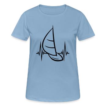 rythme cardiaque pouls fréquence mer vagues bateau voile s - T-shirt respirant Femme - bleu ciel - Devant - AI Model Female 172 light (172cm)