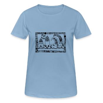 surf des oiseaux - T-shirt respirant Femme - bleu ciel - Devant - AI Model Female 172 light (172cm)