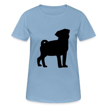 Mops - Frauen T-Shirt atmungsaktiv - Himmelblau - Vorne - AI Model Female 172 light (172cm)