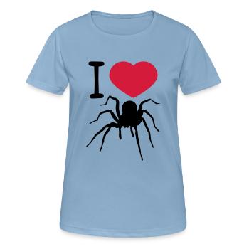 heart love i love spider bird spider design clip art - Women's Breathable T-Shirt - sky blue - Front - AI Model Female 172 light (172cm)