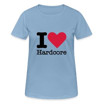 J'aime Hardcore - T-shirt respirant Femme - bleu ciel - Devant - AI Model Female 172 light (172cm)