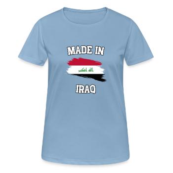 Fabriqué en Irak - T-shirt respirant Femme - bleu ciel - Devant - AI Model Female 172 light (172cm)
