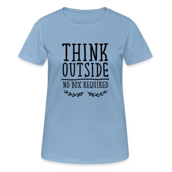 Think Outside - No Box Required - T-shirt respirant Femme - bleu ciel - Devant - AI Model Female 172 light (172cm)