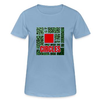 Abstraction tachetée de vert - T-shirt respirant Femme - bleu ciel - Devant - AI Model Female 172 light (172cm)