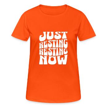Just relax – a break is a must - Women's Breathable T-Shirt - neon orange - Front - AI Model Female 172 dark (172cm)