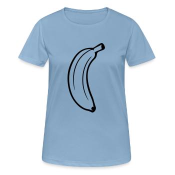 banane obst lecker gesund essen bananenschale krum - Frauen T-Shirt atmungsaktiv - Himmelblau - Vorne - AI Model Female 172 light (172cm)