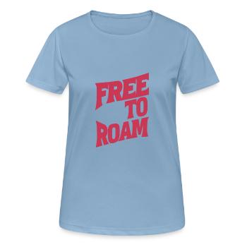 Free to discover the world - Women's Breathable T-Shirt - sky blue - Front - AI Model Female 172 light (172cm)