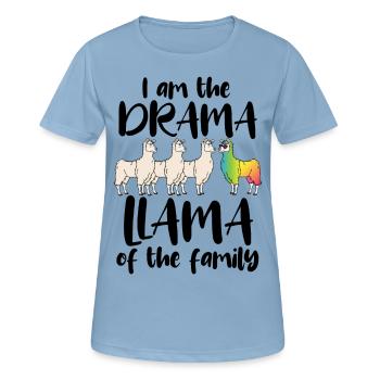 Drame Lama de la famille Drame Lama Rainbow LGBT - T-shirt respirant Femme - bleu ciel - Devant - AI Model Female 172 light (172cm)